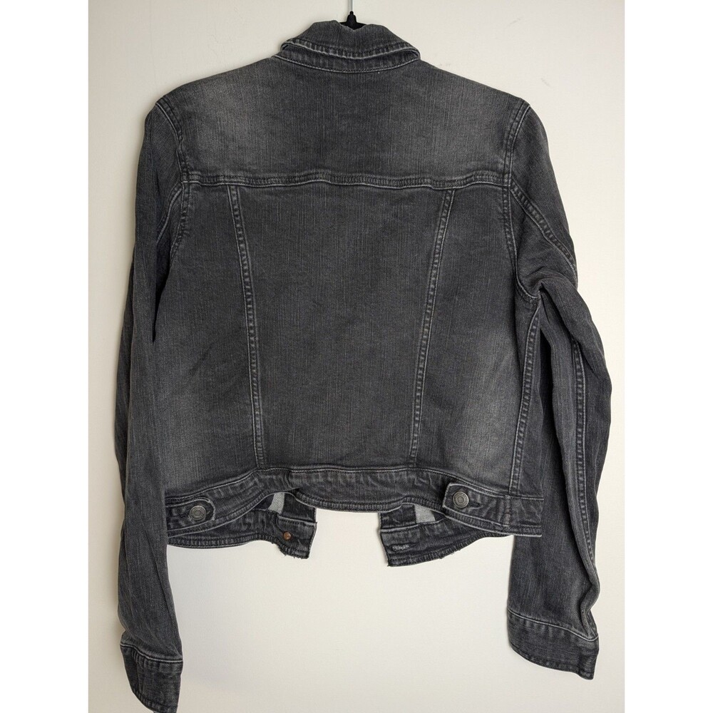 American Eagle Denim Jacket Women's Size Large Black Dark Wash Button Up Y2K - Picture 5 of 11